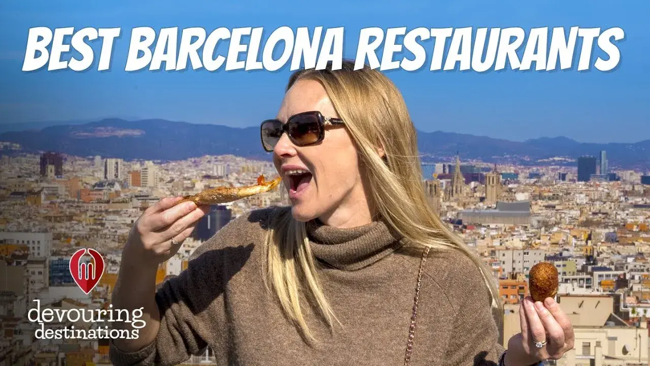 The Lockwood family dining at a restaurant in Barcelona, Spain