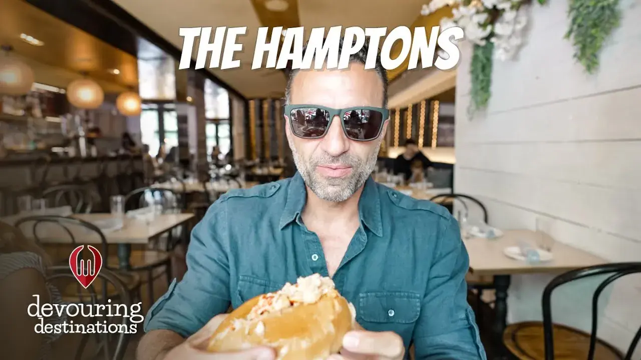 The Lockwood family dining at a restaurant in the Hamptons, Long Island, New York