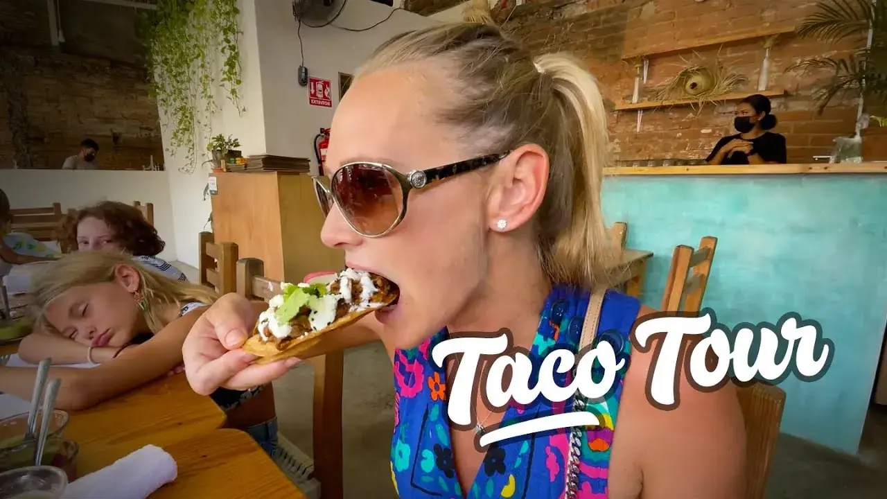 The Lockwood family on a taco tour in old town Puerto Vallarta, Mexico