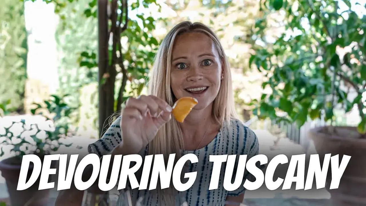 Erin Lockwood holds up an orange slice