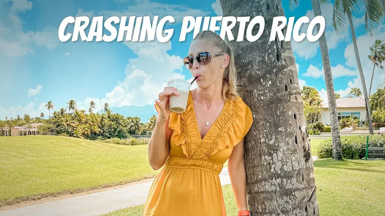 Erin Lockwood sips a drink in Puerto Rico