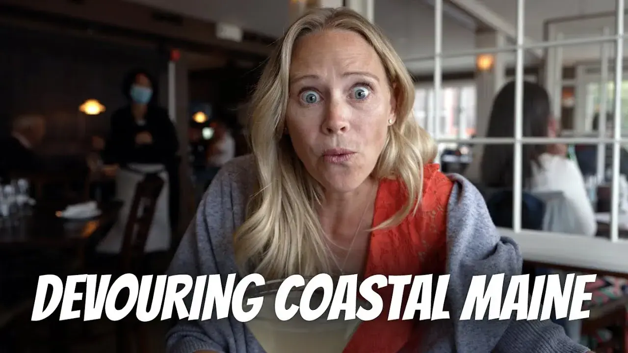The Lockwood family dining at a restaurant on the coast of Maine